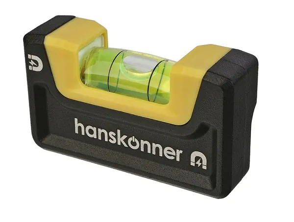 Уровень Hanskonner 65мм, 2 магнита, клипса, фрезерованный HK2015-06-065