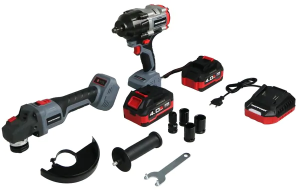 Аккумуляторный бесщеточный набор 2в1 PROFIPOWER ProfiSet-2H20 (Li-ion-2шт 20В, 4.0Ач, З/У, коробка, E0080, E0186) E0286