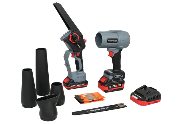 Аккумуляторный набор сучкорез+воздуходувка PROFIPOWER ProfiSet-2D20 (E0225+E0216) E0284