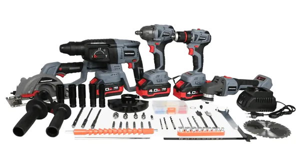 Аккумуляторный бесщеточный набор 5в1 PROFIPOWER ProfiSet-5F18 (Li-ion-3шт, 4Ач, З/У, кейс, E0080, E0081,T0058, T0056, E0188)  E0267