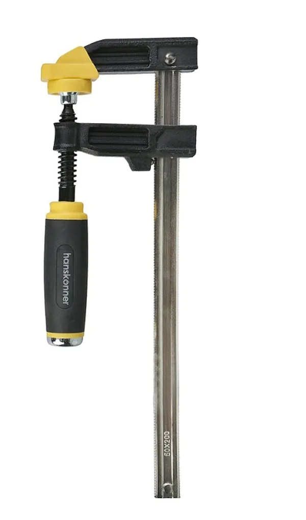 Струбцина F-образная Hanskonner 50 х 200 x 255 мм,  усилие 174кгс, HK1078-06-50X200