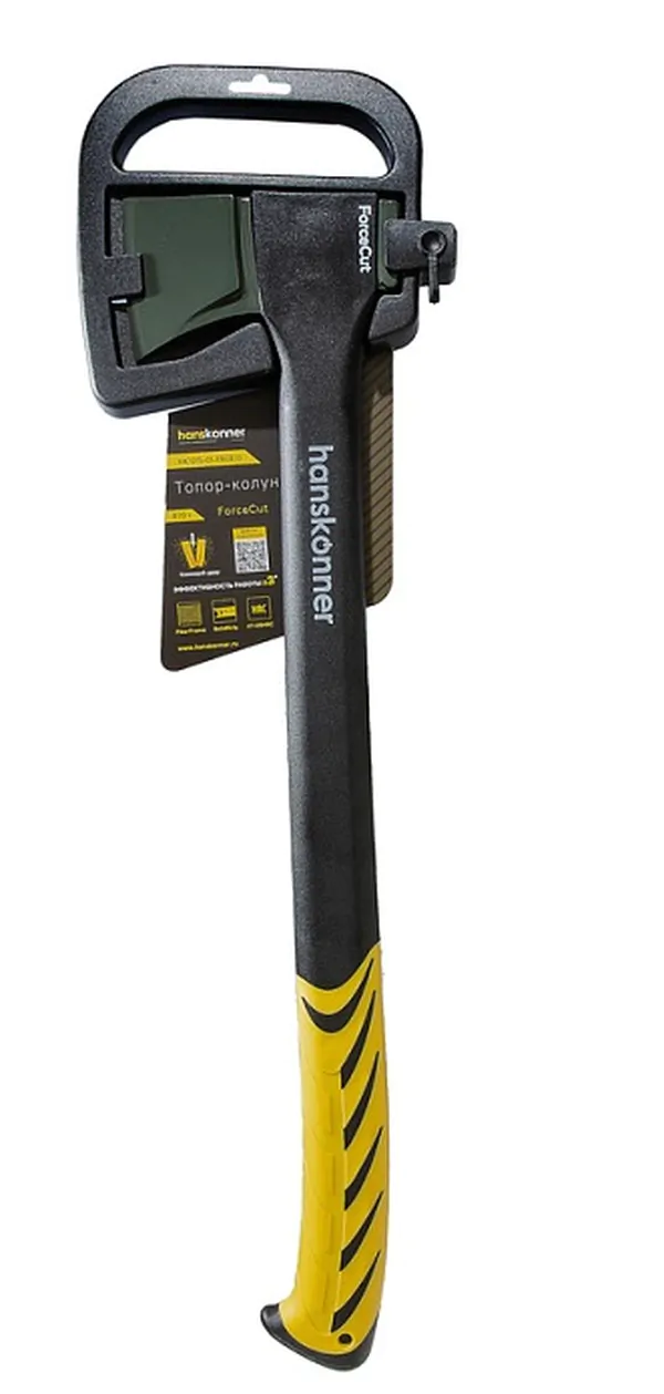 Топор Hanskonner 870г, общий вес 1300г, длина 587мм,полая фибергласс. рукоятка, HK1015-01-FB0870