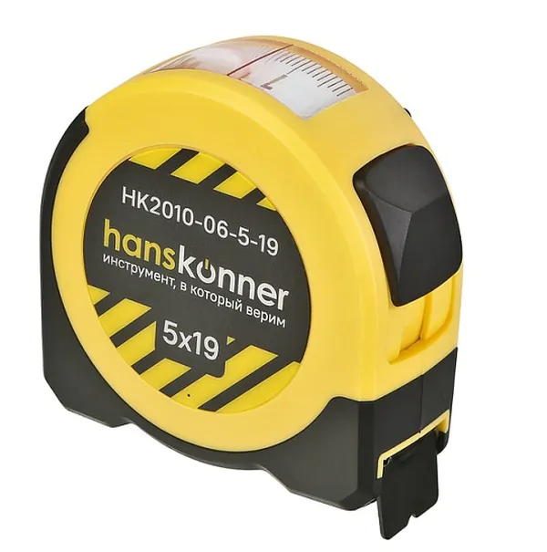 Рулетка Hanskonner 5x19мм, с окном для считывания внутренних размеров, HK2010-06-5-19