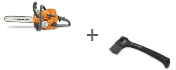 Пила цепная бензиновая VILLARTEC SB 018 Legend 16" + топор AX550 1101180002R1