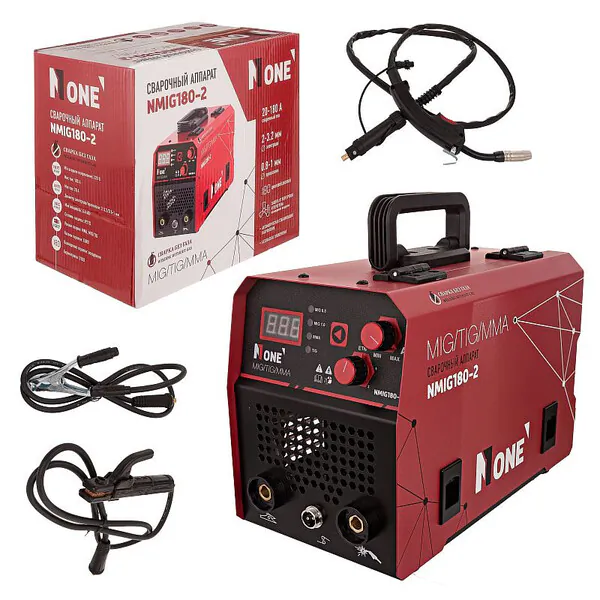 Сварочный полуавтомат инверторный Number ONE NMIG180-2 (MIG/TIG/MMA 20-180А,без газа,цифровой дисплей)