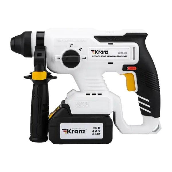 Аккумуляторный перфоратор KRANZ SDS-plus,1х4Ач, в кейсе KR-PT-120