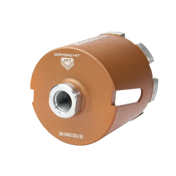 Коронка алмазная для подрозетников Адель Diamond Hit DH-DE400 82/65 M16 R 7LSP (с микроударом, верхнее пылеудаление, сухой сверление) ДУУ00005763