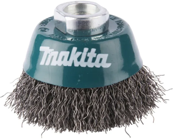 Щетка проволочная чашечная Makita (d60 мм, толщ. проволоки 0.3 мм, гофрированная, металл, M14х2) D-24072