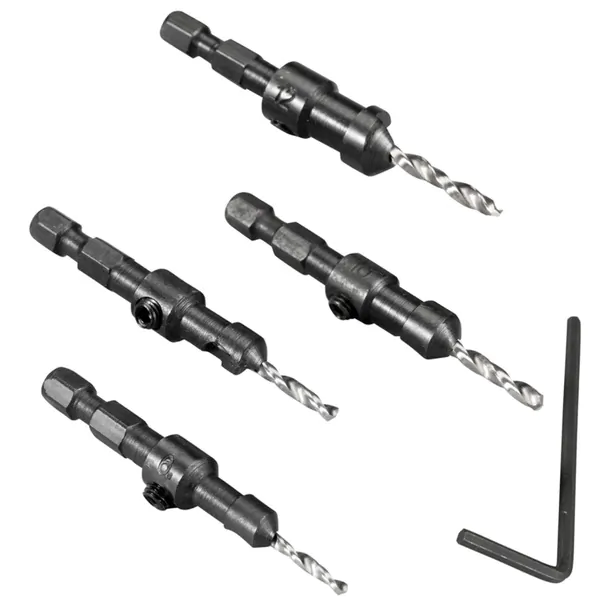 Набор сверл по дереву с зенкерами Makita 1/4", 4 шт. D-73455