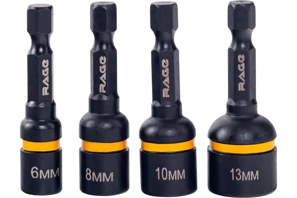 Набор торцевых головок RAGE для кровельных саморезов 6,8,10,13мм х 48мм CrV HEX 554800