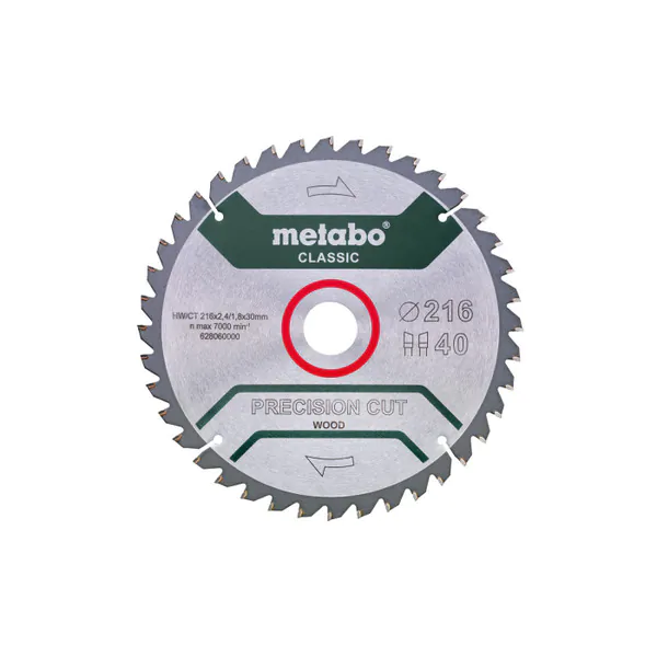 Диск пильный по дереву Metabo 216*30 HM 40WZ, 5 628060000