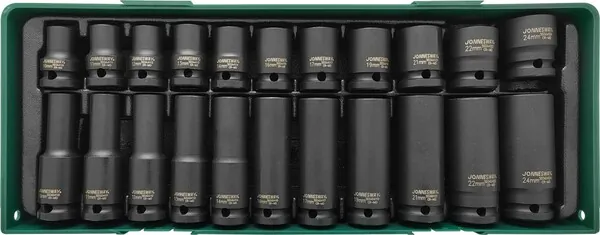 Набор головок ударных Jonnesway 1/2"DR в ложементе, 10-24 мм, 22 предмета S03A4122SP
