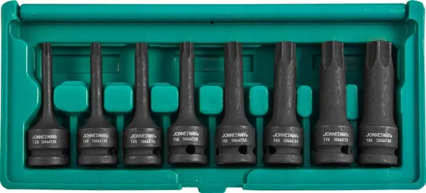 Набор насадок торцевых Jonnesway TORX 1/2DR", Т30-T80, 78мм, 8 предметов S06A408S 48206