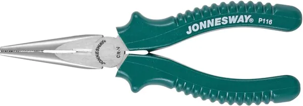 Длинногубцы прямые, многофункциональные, с полимерными рукоятками, JONNESWAY 160 мм P116
