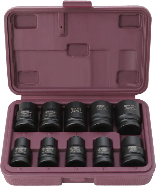 Набор головок ударных Thorvik 1/2"DR 10-24мм 10 пр S23S1110S 54416