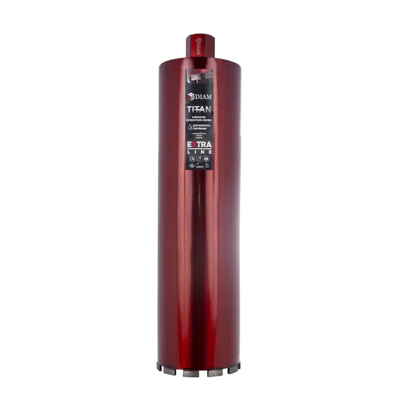 Коронка алмазная Diam Titan Extra Line 132*450*1 1/4UNC  железобетон, бетон, кирпич, мокрый рез  313004