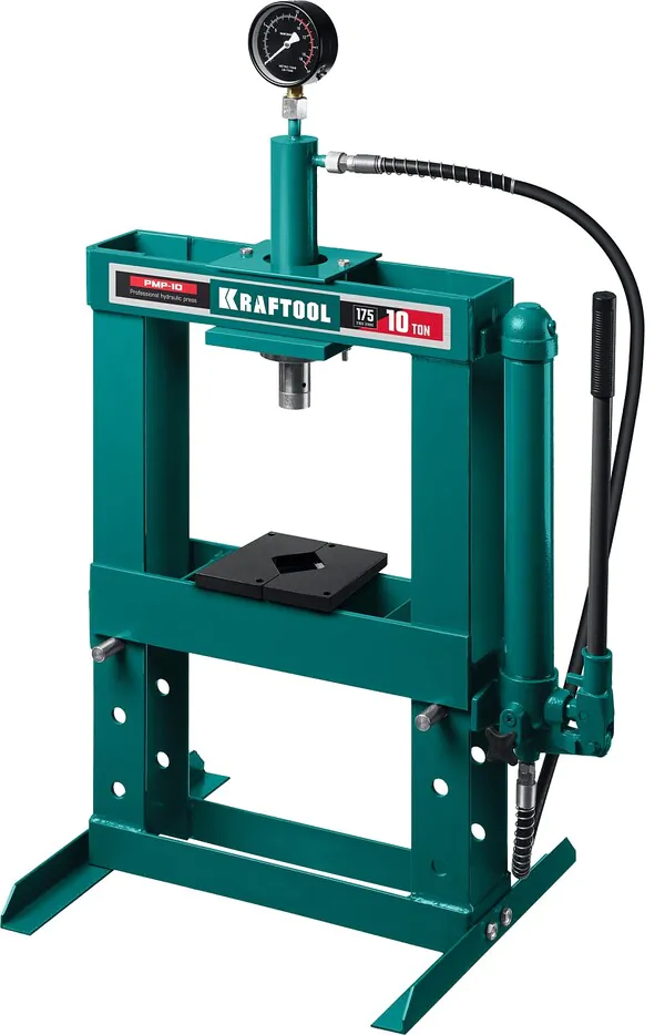 Пресс гидравлический KRAFTOOL PMP-10 10т с гидронасосом и манометром 43472-10