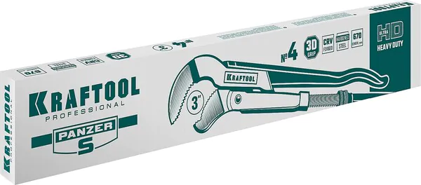 Ключ трубный KRAFTOOL PANZER-S, №4, 3″, 670 мм, с изогнутыми губками 2733-30_z02