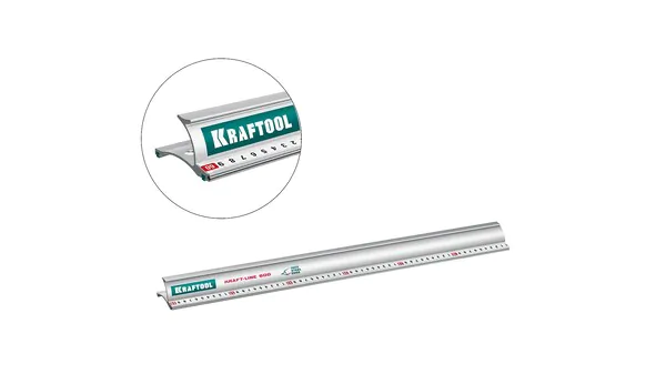 Линейка Kraftool KRAFT-LINE усиленная алюминиевая со стальной направляющей  0.6м 34275-60