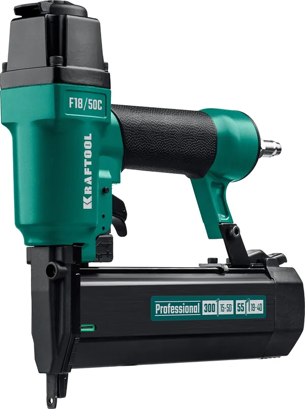 Пневматический нейлер-степлер KRAFTOOL F18/50C 18Ga 2-в-1 для скоб тип 55 и гвоздей тип 300 31962