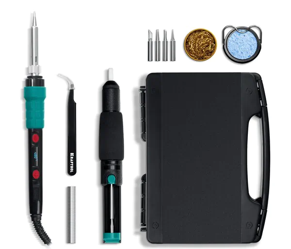 KRAFTOOL KS-15, 14-в-1, 90 - 480°C, 135 Вт, цифровая мини-паяльная станция в кейсе (55346)