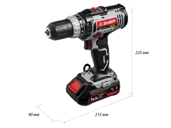 Аккумуляторная дрель-шуруповерт Зубр ДШЛ-141 КН