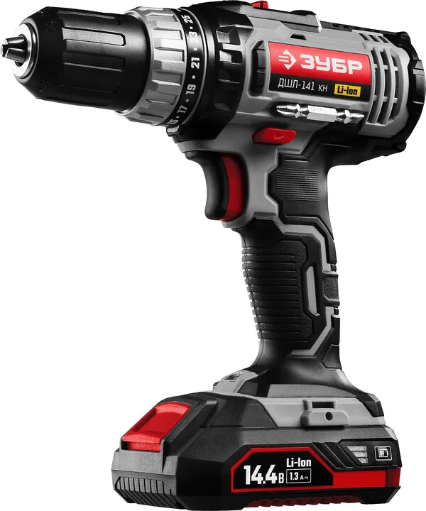 Аккумуляторная дрель-шуруповерт Зубр ДШЛ-141 КН