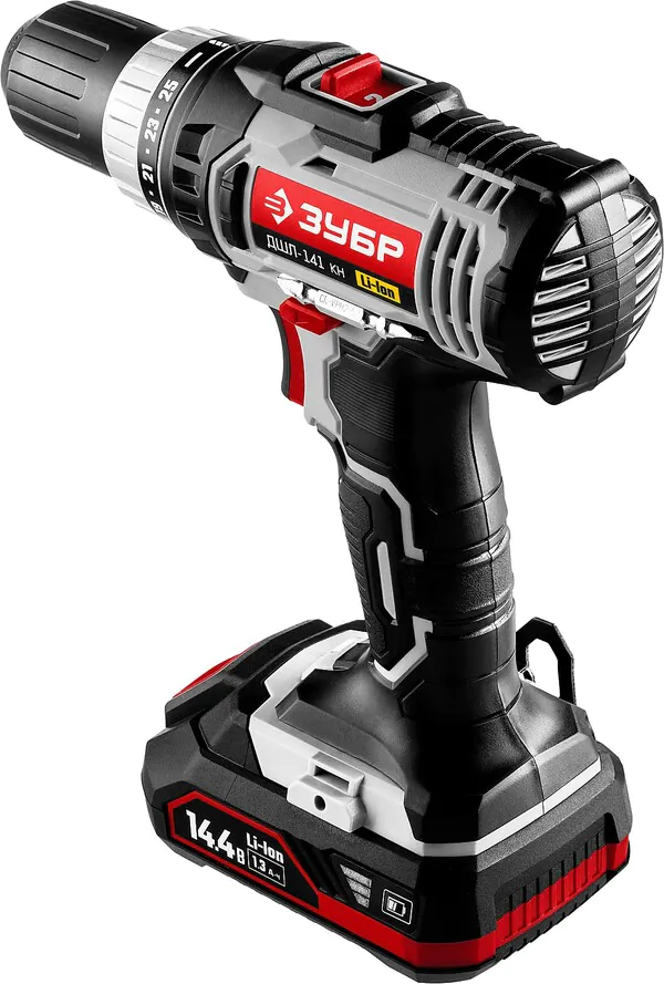 Аккумуляторная дрель-шуруповерт Зубр ДШЛ-141 КН