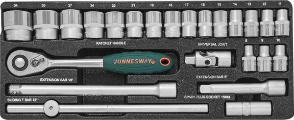 Набор инструмента Jonnesway 1/2"DR;8-34мм;24пред. S04H4724S