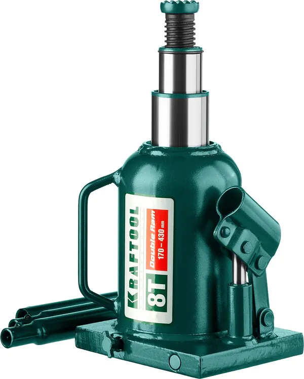 Домкрат двухштоковый бутылочный Kraftool DOUBLE RAM, 8т,170-430мм 43463-8