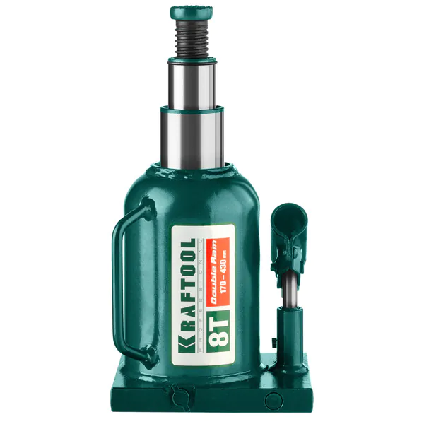 Домкрат двухштоковый бутылочный Kraftool DOUBLE RAM, 8т,170-430мм 43463-8