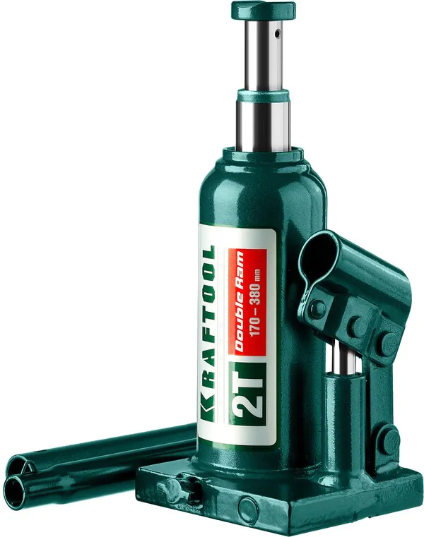 Домкрат бутылочный двухштоковой Kraftool DOUBLE RAM 2т 170-380мм 43463-2