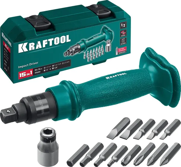 Отвертка ударно-поворотная Kraftool ID-15, 15 предм. 25550-H10_z01