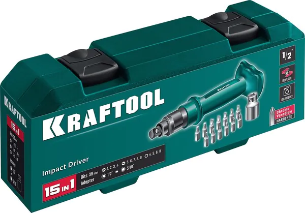 Отвертка ударно-поворотная Kraftool ID-15, 15 предм. 25550-H10_z01