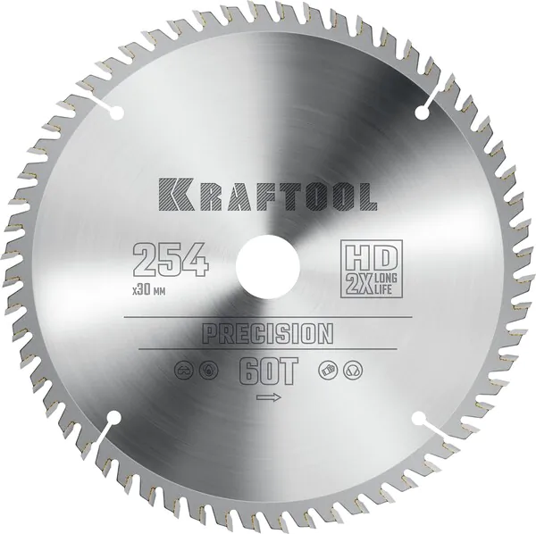 Пильный диск по дереву Kraftool Precision 254*30мм 60Т 36952-254-30