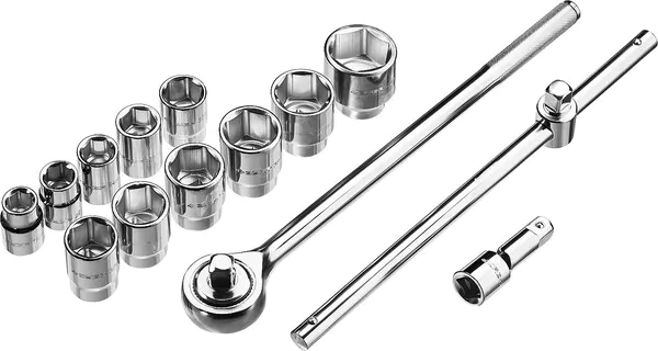 Набор инструмента для крупногабаритной техники ЗУБР Профессионал НКТ-14, 14 предм., (3/4″) 27660-H14