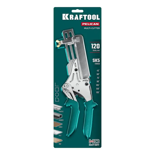 Ножницы KRAFTOOL PELIKAN 120 до 120 мм, удлиненные угловые для пластмассовых и резиновых профилей 23370