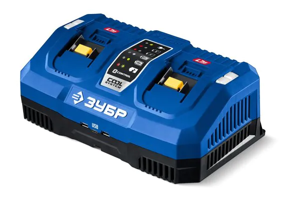 Зарядное устройство ЗУБР ПРОФЕССИОНАЛ Turbo CHARGE, 20 В, 2 порта, 2х9А (для LMS АКБ) TC-20-2