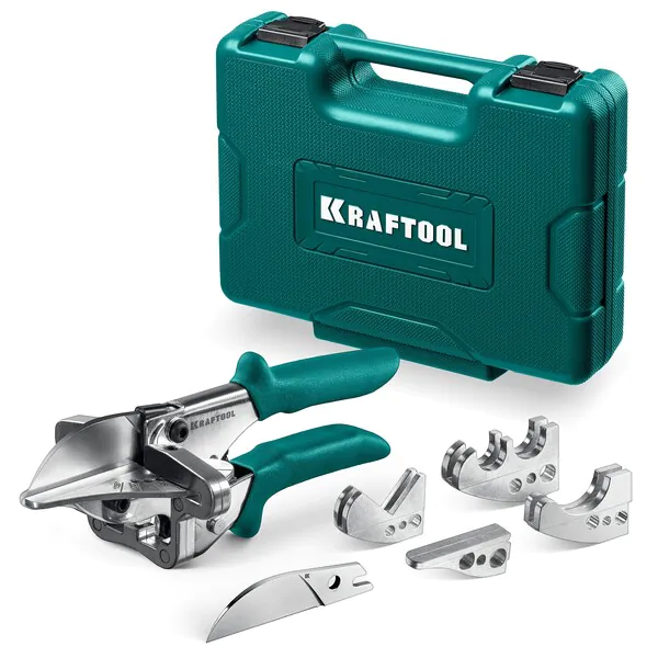 Ножницы угловые KRAFTOOL MC-12, для профилей из пластика и резины, с набором сменных губок, 23372-12