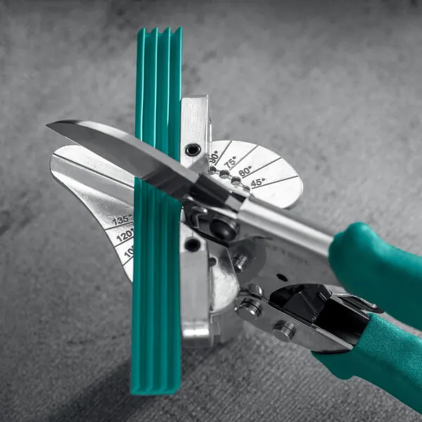 Ножницы угловые KRAFTOOL MC-12, для профилей из пластика и резины, с набором сменных губок, 23372-12