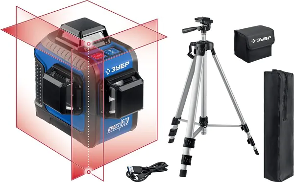 Нивелир лазерный Зубр Профессионал КРЕСТ 3D, №2, 20-70м 34908-2_z01