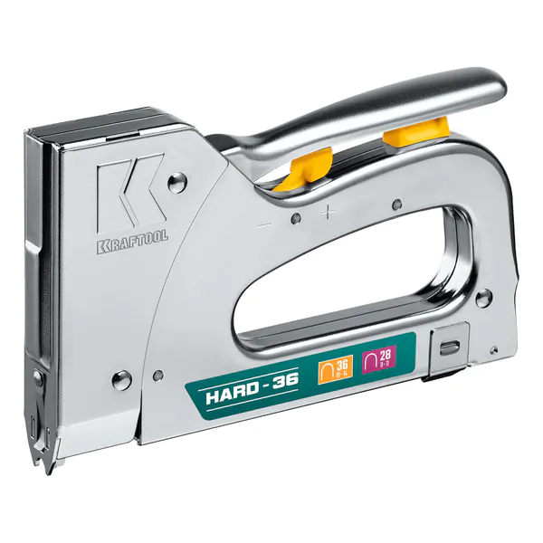 Степлер KRAFTOOL кабельный рессорный EXTREM 36, тип 36 (L) калибр 20GA (10 - 14 мм)/28, 3186