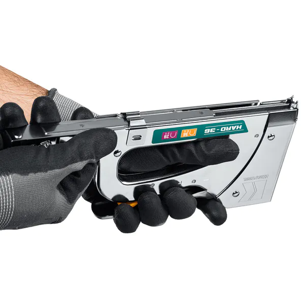 Степлер KRAFTOOL кабельный рессорный EXTREM 36, тип 36 (L) калибр 20GA (10 - 14 мм)/28, 3186