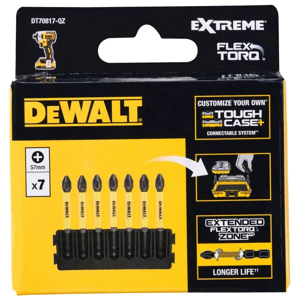 Набор бит DeWalt PH2 BAR FLEXTORQ 57мм, 7шт DT70817-QZ