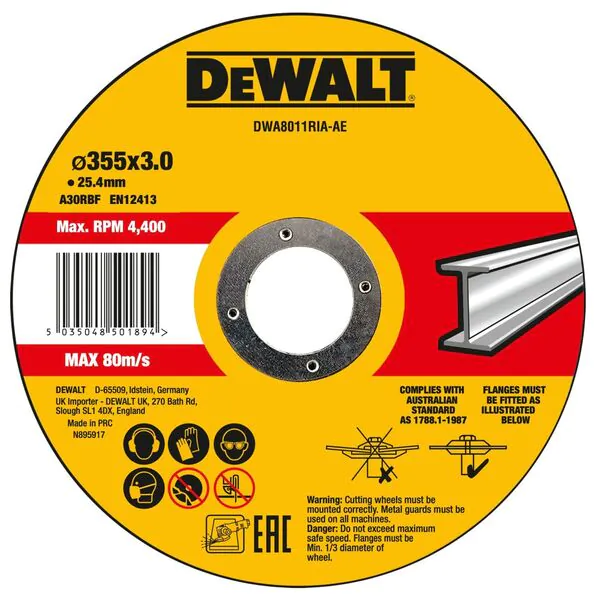 Круг отрезной по металлу DeWalt HP 355*25.4*3.0 DWA8011RIA-AE
