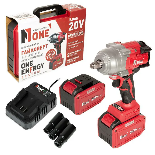 Аккумуляторный гайковерт Number ONE CIW30/4.0-PRO-BL 1200Hm 20V 5.0Ah 2акк+З/У