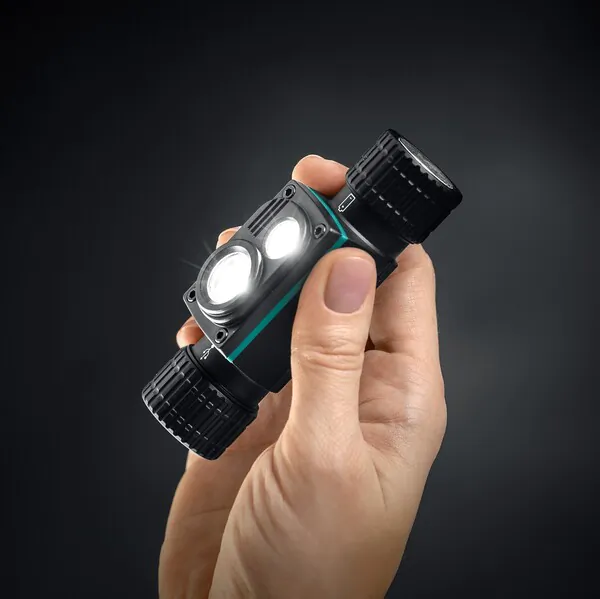 Аккумуляторный фонарь налобный/ручной KRAFTOOL KH-7, 1000 лм, 4 режима, 3в1 2200мАч 56450