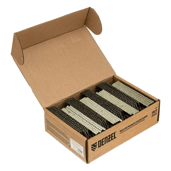 Гвозди Denzel для пневматического нейлера (крашен.) SN21 90мм* 3,05мм 2000шт 57700