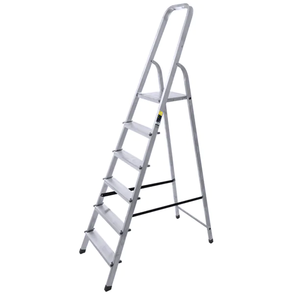 Стремянка алюминиевая SNIRREX SC1AA6 со стальной площадкой 6 ступеней 1202010004