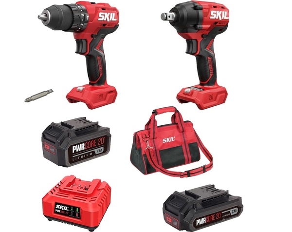 Аккумуляторный набор SKIL дрель-шуруповерт ударная HD6280 + IW6720 + набор SC0060 + BY5197 + BG3224 + BY5196 9-1-039